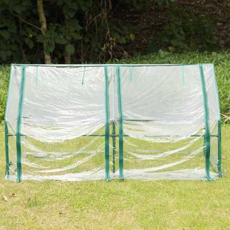 Gardenised Green Outdoor Waterproof Portable Plant Greenhouse with 2 Clear Zippered Windows, Medium QI004029.M